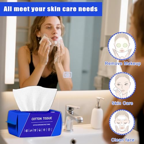 Ultra Thick Disposable Face Towels | 100 Count Lint-Free & Biodegradable