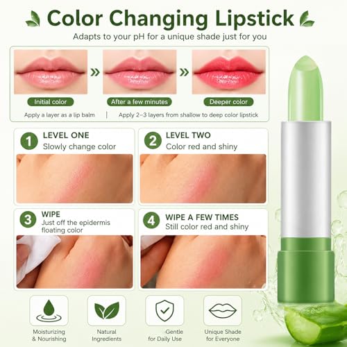 Firstfly Aloe Vera Color Change Lip Balm - 2 Pack, Moisturizing & Long Lasting