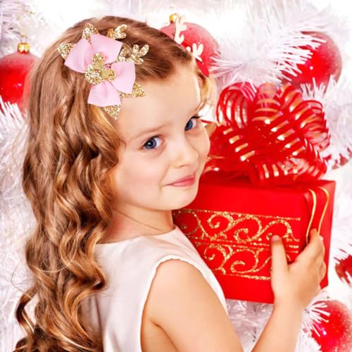 Kids Hair Clips - 8 Pack Cute Bow & Mouse Ears Hair Bows for Girls