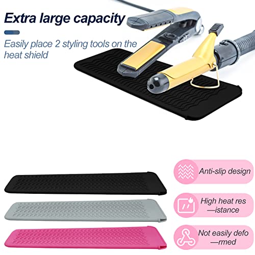 Heat Resistant Silicone Mat & Pouch for Hair Tools - Black