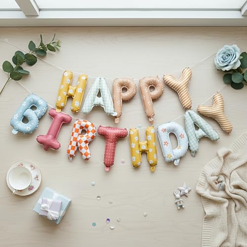 Happy Birthday Balloon Banner - 16-Inch Foil Balloons for Party