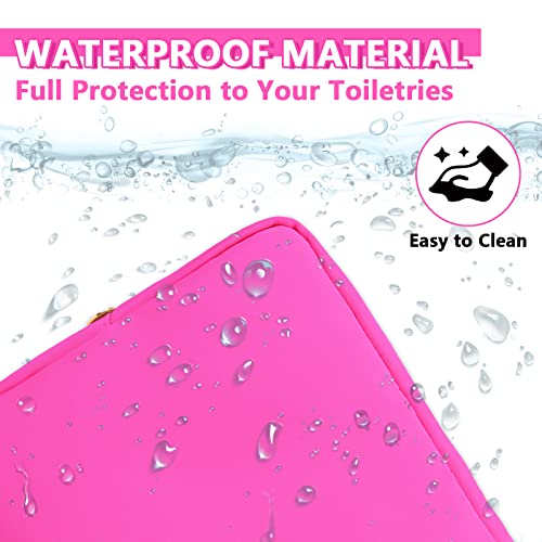 UIXIZQ Large Bubblegum Makeup Bag - Waterproof Nylon Cosmetic & Travel Organizer for Women