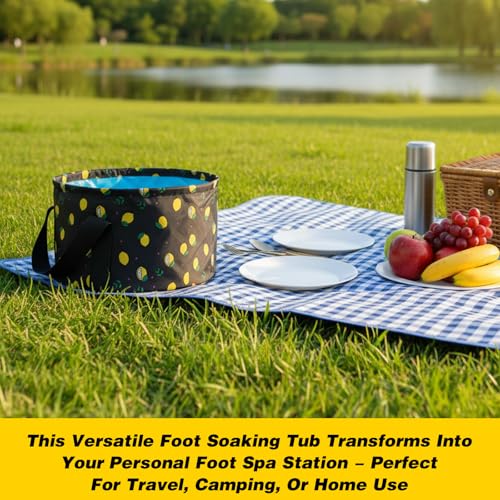 Molain Black Foldable Foot Spa Bucket Portable Foot Bath Tub for Travel & Home