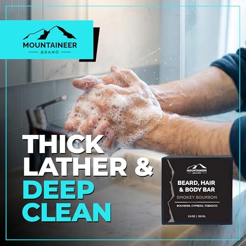 Mountaineer Brand Smokey Bourbon 3-in-1 Beard, Hair & Body Bar Soap
