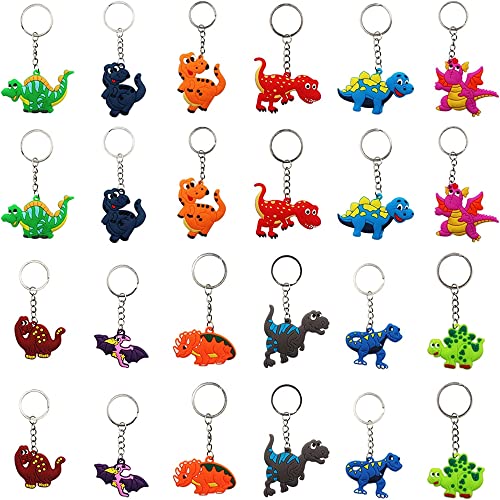 Dinosaur Keychain Pendants - 24 Pcs Kids Party Favors