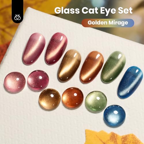 Beetles Cat Eye Gel Nail Polish Set - Golden Mirage, 6 Colors