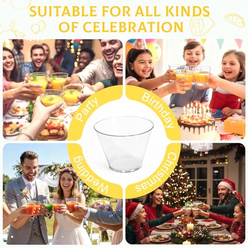 Glowserve 9 oz Clear Disposable Plastic Cocktail Cups - 50 Pack