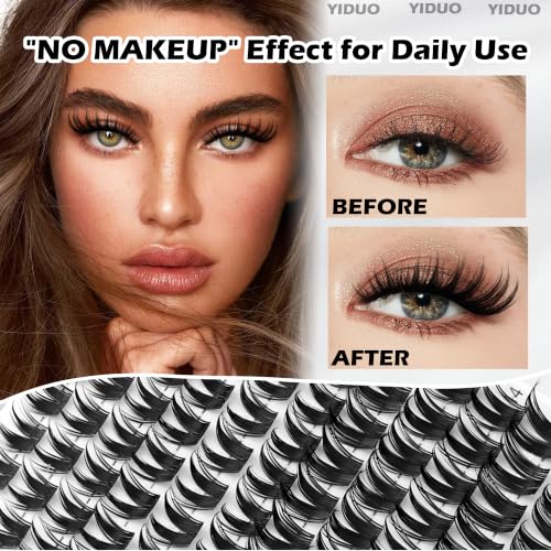 YIDUO Bunny Manga Lash Clusters Kit - Wet Look Fairy Wispy Eyelash Extensions