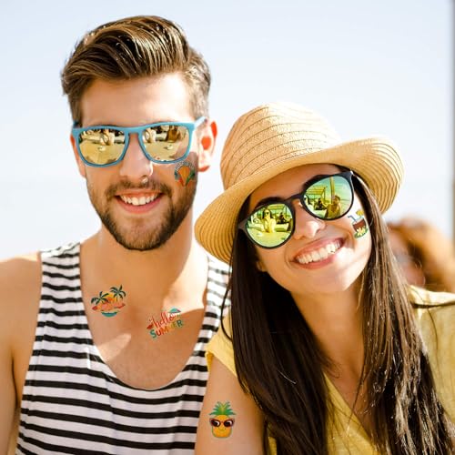 144 Summer Temporary Tattoos for Kids - Hawaiian Pool Party Favors