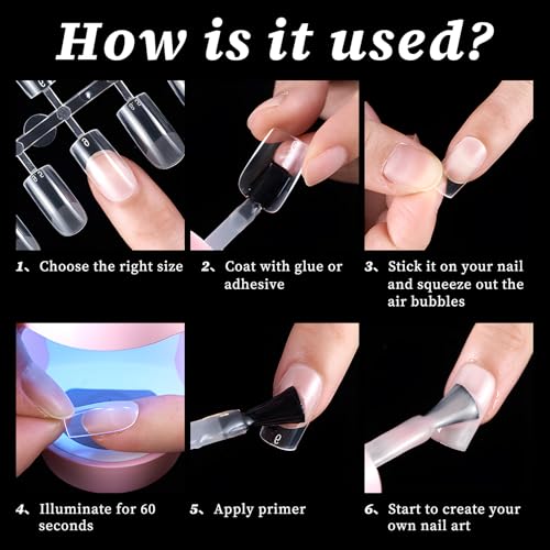 AddFavor Short Stiletto Gel Nail Tips - 240pcs Acrylic Nail Tips