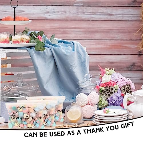 Ireer 100 Pcs Clear Makeup Bags Bulk EVA Gift Bags - Thank You Bags for Cosmetics & Travel