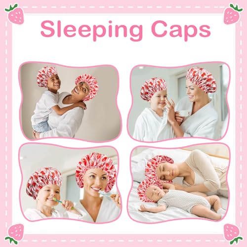 Cabaubl 2-Piece Satin Bonnet Set for Kids & Women - Adjustable Sleep Caps