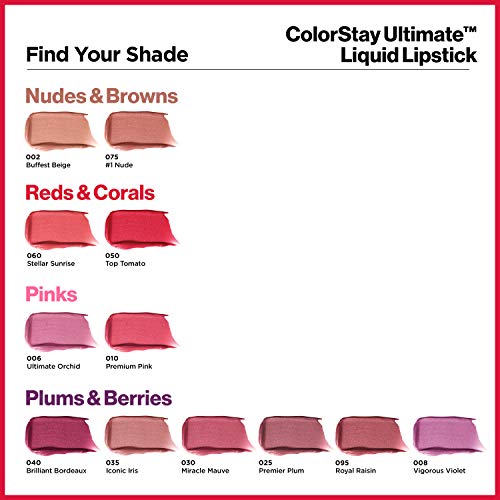 Revlon ColorStay Ultimate Liquid Lipstick, 075 Nude - 24-Hour Satin Finish
