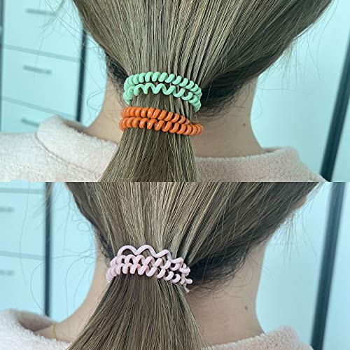 Spiral Hair Ties - 100 Pcs No Crease Elastic Coils for All Hair Types