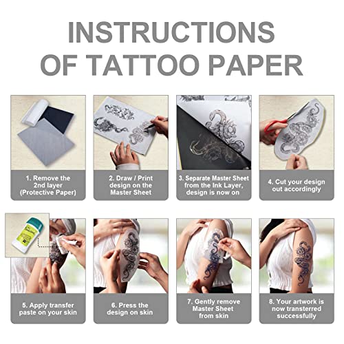 Autdor 35-Piece Tattoo Practice Kit: 5 Thick Silicone Skins & 30 Stencil Papers