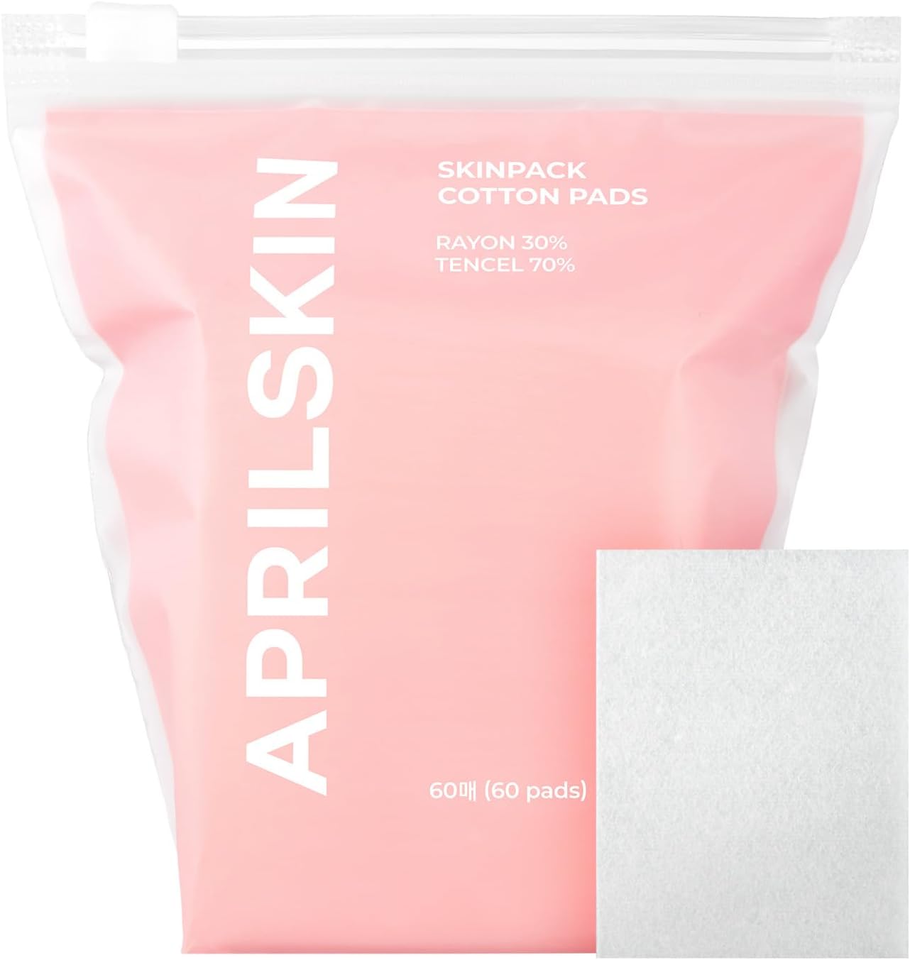 APRILSKIN Facial Pads - Lint-Free Toner & Makeup Remover | Custom Fit Up to 9.25" | Dermatologist-Approved for Sensitive Skin (60ct)