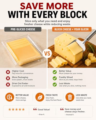 Stainless Steel Handheld Cheese Slicer for Hard Cheese