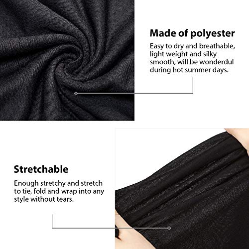 SATINIOR 4-Pack Stretch Head Wraps for Women - Soft Turbans & Scarves