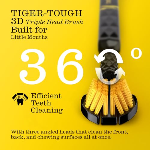 TWICE Triple-Head Kids Toothbrush Set for Ages 3+ - 2 Pack, Soft Bristles, Suitable for Braces & Sensitive Gums