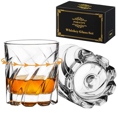 PARACITY Old Fashioned Whiskey Glasses Set of 2 - Durable Rocks Glassware for Bourbon & Cocktails