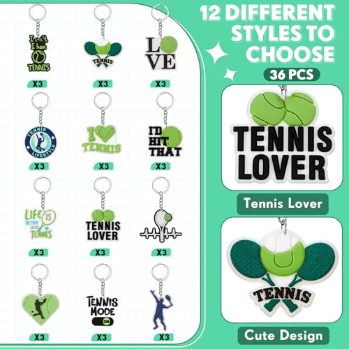 Batiyeer 36 Pack Tennis Keychains - Fun Sports Party Favors