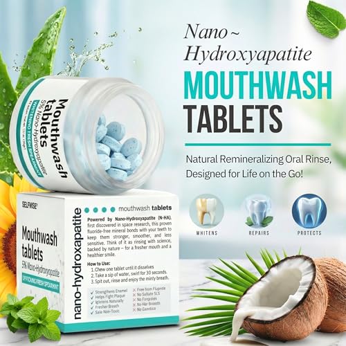 Natural Mouthwash Tablets with Nano-Hydroxyapatite, Alcohol-Free