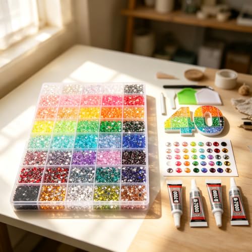 4mm Multicolored Resin Jelly Rhinestones Bedazzling Kit - 20000 PCS