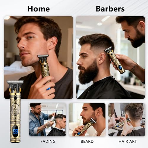 AMULISS Golden Beard Trimmer for Men - Professional Hair Clipper