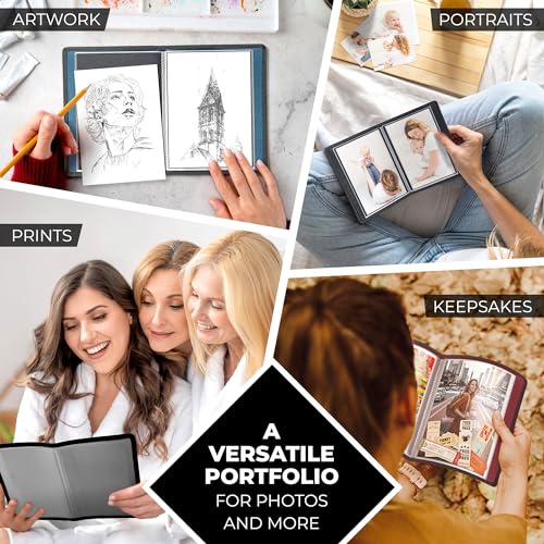 Dunwell 4x6 Photo Album & Art Portfolio Binder with 24 Sleeves