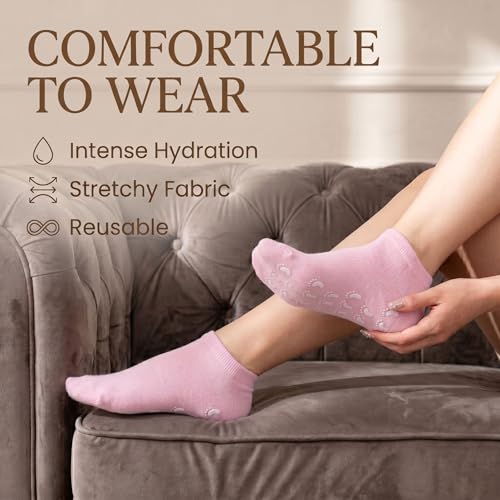 Moisturizing Socks 3-Pack - Pink, Blue & Purple for Foot Care