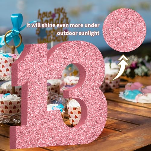 Glittery Number 13 Table Centerpiece for 13th Birthday Party