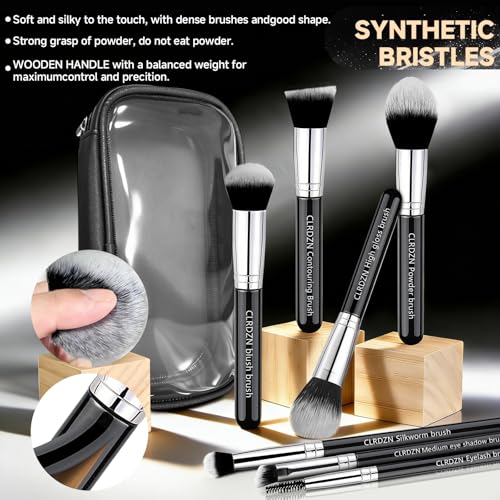 CLRDZN 19-Piece Professional Makeup Brush Set with Travel Case
