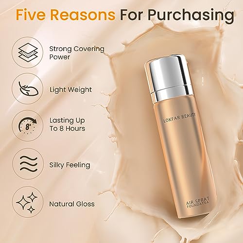 TOSOUATOP Airbrush Foundation Set 2.36oz - Full Coverage, Nude 02#