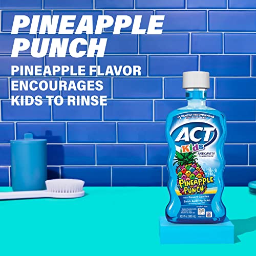 ACT Kids Anticavity Fluoride Rinse & Toothpaste Bundle - Pineapple & Watermelon Flavors