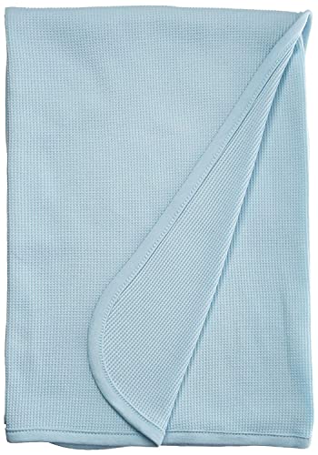 100% Cotton Toddler Thermal Blanket - Soft & Stretchy, 36" x 48", Blue