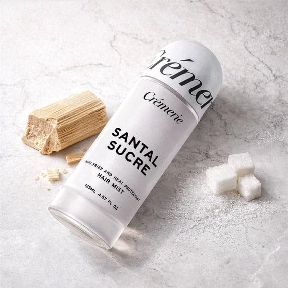 Cremerie Santal Sucre Hair Mist - Anti-Frizz & Heat Protectant Spray | Lightweight Shine, 4.5 fl oz