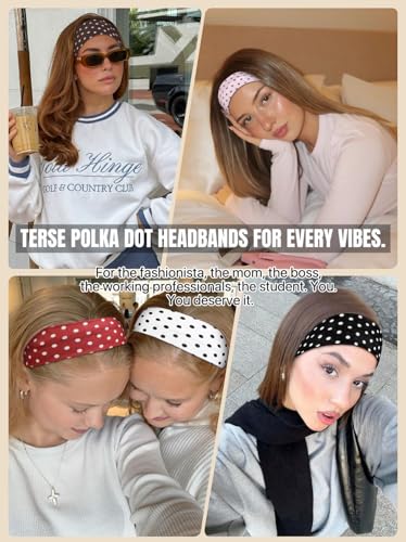 Polka Dot Headbands for Women - 6PCS Y2K Style Hair Accessories