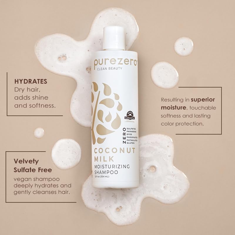 Purezero Coconut Milk Shampoo & Conditioner Set for Hydration & Shine