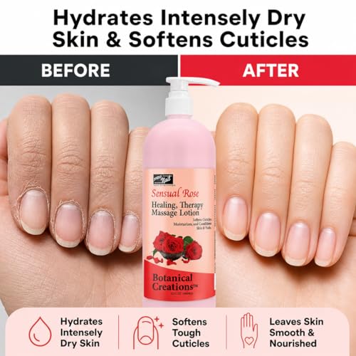PRO NAIL Multi-Purpose Manicure & Pedicure Lotion, Rose Scent, 32 oz