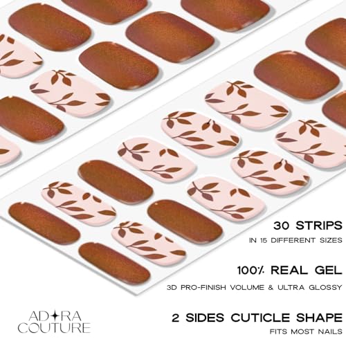 Floral Flicker Semi-Cured Gel Nail Strips Kit with 30 Pieces