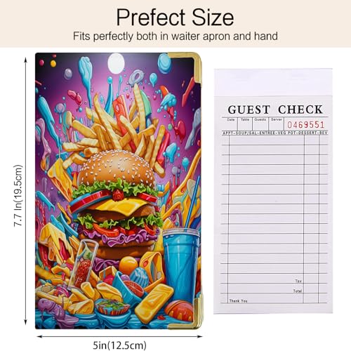 Tucocoo Leather Waitress Book with Zipper Pockets - Durable Server Guest Book