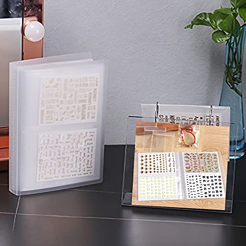OBENIM HALIM 1Pack 80 Slot Nail Sticker Storage Album Water Decals Organizer