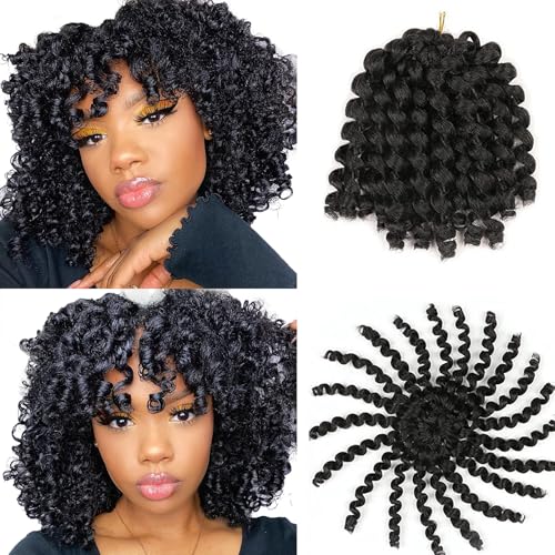 Jumpy Wand Curl Crochet Hair 8 Inch 20 Strands/Pack 75g XTREND 3 Packs