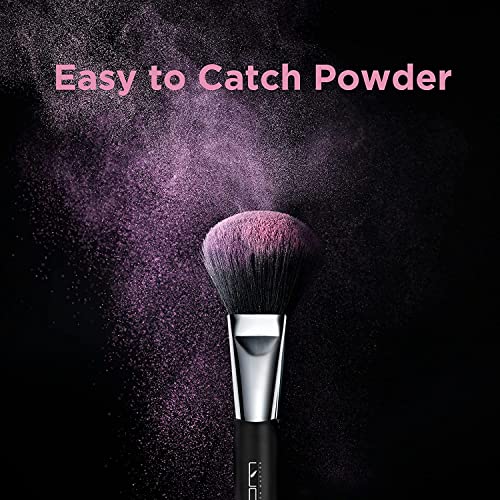 Black Mini Travel Makeup Brush Set - 5 Double-Ended Cosmetic Brushes with Pouch