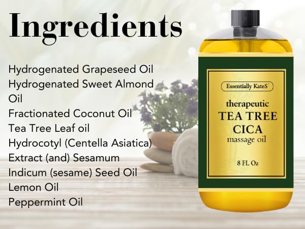 Essentially KateS Tea Tree & CICA Massage Oil - 8 Fl Oz Muscle Relief