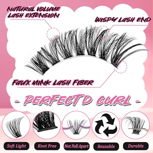 Gmagictobo DIY Lash Extension Kit - 640Pcs C Curl Eyelash Clusters