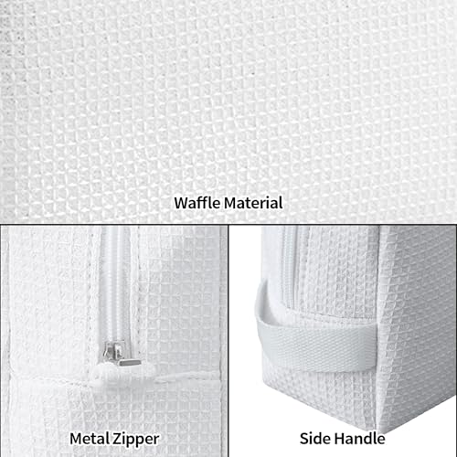 DYSHAYEN Small Waffle Makeup Bag - Travel Cosmetic Organizer