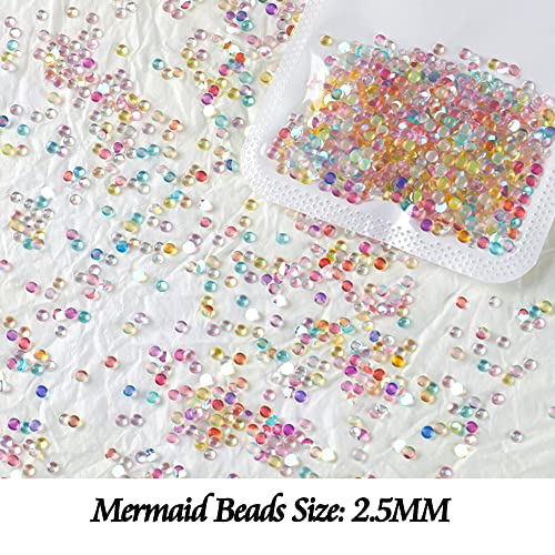 FULZTEY Crystal Mermaid Rhinestones Set 810Pcs Matte Candy Color Nail Art Gem