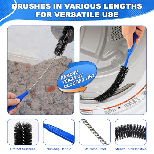 PetOde Dryer Vent Cleaner Kit - 5-Piece Vacuum Hose Attachment