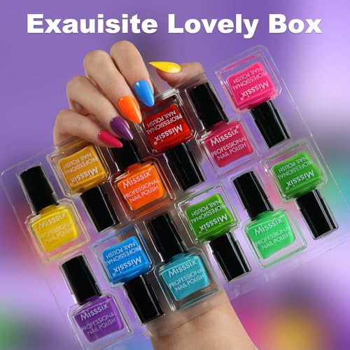 Misssix 12 Colors Quick Dry Nail Polish Set for Women
